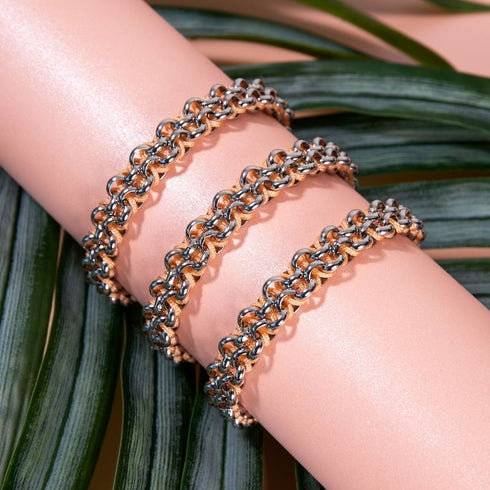 Lemur Links | Mini Kismet Armband | Pfirsich x Silber